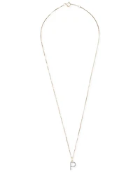 Diamond Initial Pendant Necklace (1/10 ct. t.w.) in 14k Gold, 17" + 1" Extender
