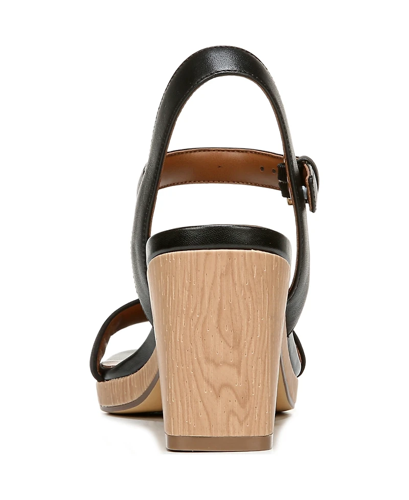 Naturalizer Women's Rose Block Heel Open Square Toe Platform Sandals