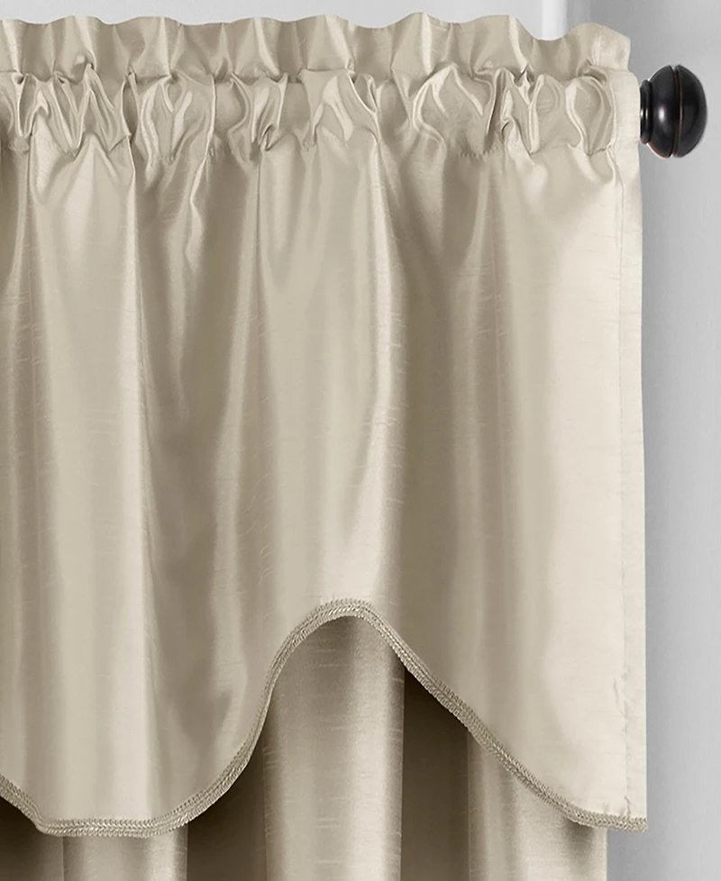 Colette Faux Silk Scalloped Window Valance, 50"x21"