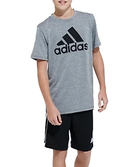 adidas Big Boys Short Sleeve Aeroready Melange Performance T-shirt