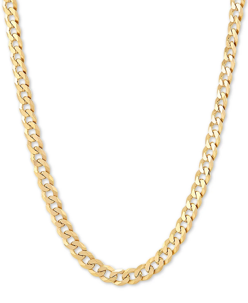 Flat Curb Link 18" Chain Necklace in 18k Gold-Plated Sterling Silver