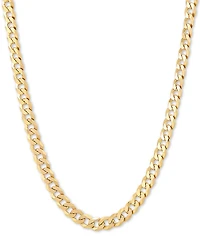Flat Curb Link 18" Chain Necklace in 18k Gold-Plated Sterling Silver