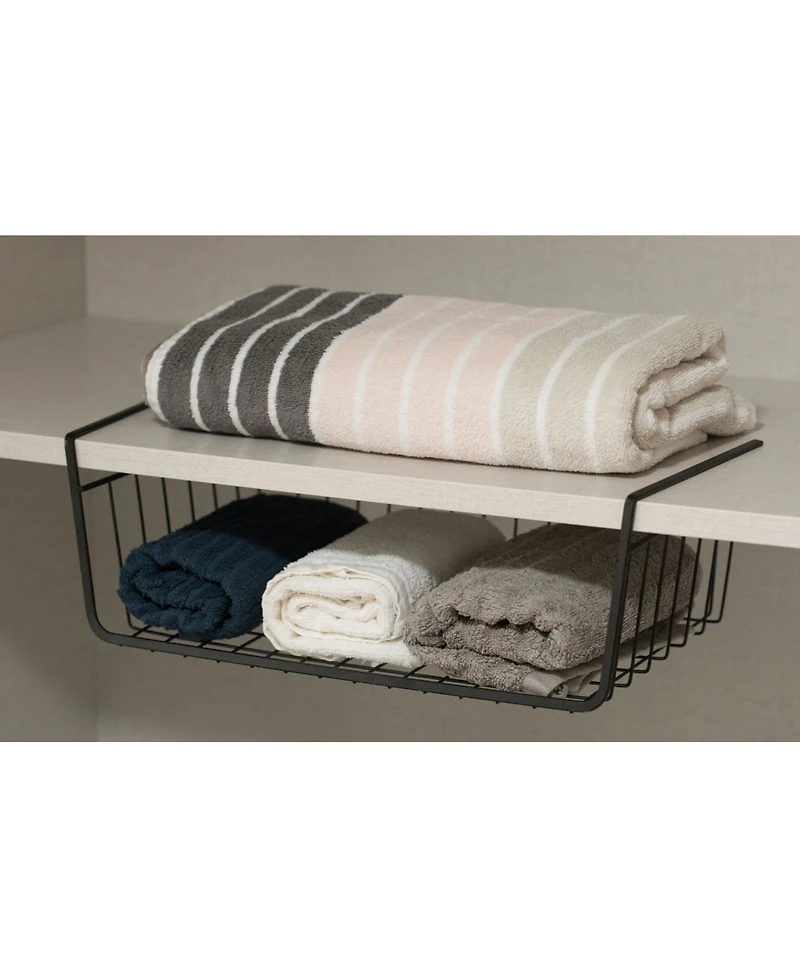 Basicwise Hanging Under Shelf Metal Storage Basket