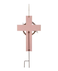 Glitzhome Easter Cross Yard Stake or Wall Decor