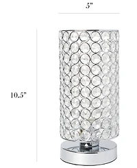 Elegant Designs Elipse Crystal Bedside Nightstand Cylindrical Uplight Table Lamp