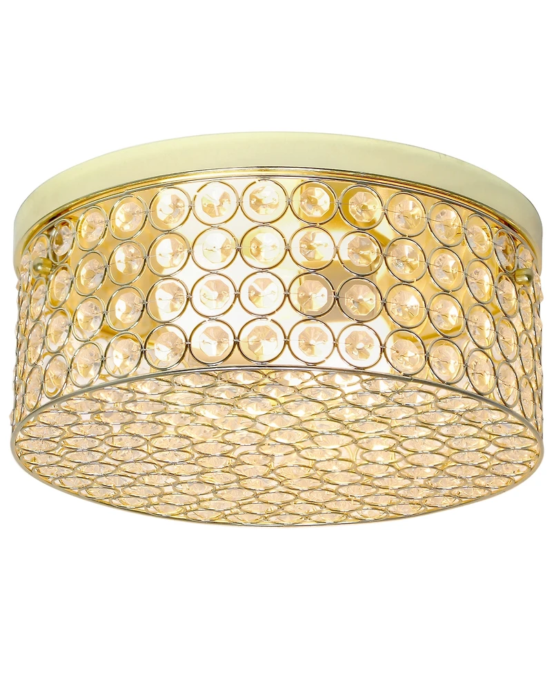 Elegant Designs Elipse Crystal 2 Light Round Ceiling Flush Mount