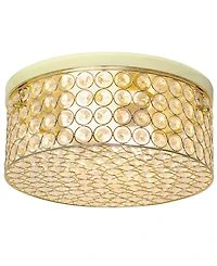 Elegant Designs Elipse Crystal 2 Light Round Ceiling Flush Mount