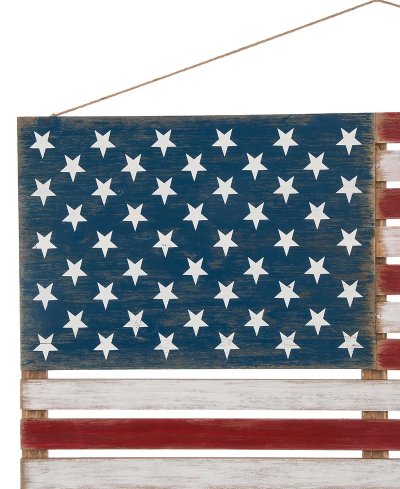 Glitzhome 41.93"L Wooden Patriotic National Flag Wall Decor