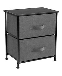 Sorbus Nightstand with 2 Drawers - Steel Frame, Wood Top & Easy Pull Fabric Bins Great for Home, Bedroom, Office College Dorm