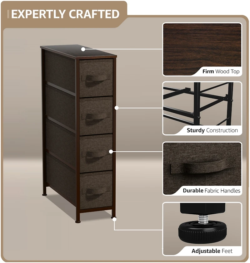 Sorbus Narrow 4 Drawers Dresser