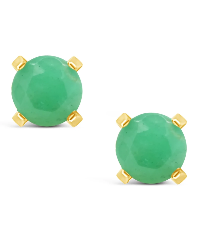 Emerald (1/2 ct. t.w.) Stud Earrings 14K Yellow Gold (Also Available Sapphire)
