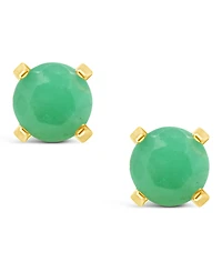 Emerald (1/2 ct. t.w.) Stud Earrings 14K Yellow Gold (Also Available Sapphire)