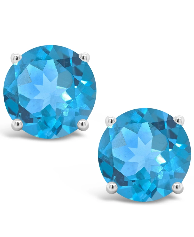 Blue Topaz (3-1/10 ct. t.w.) Stud Earrings Sterling Silver (Also Available Peridot and Amethyst)