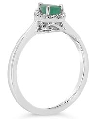Emerald (3/8 ct. t.w.) and Diamond Accent Ring Sterling Silver