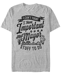 Fifth Sun Men's Nintendo Animal Crossing I Can't Today I Have Important Mayor Stuff Short Sleeve T-shirt