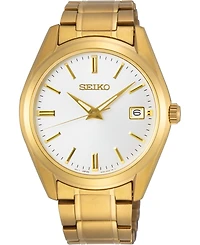 Seiko Men's Essentials Gold-Tone Stainless Steel Bracelet Watch 40.2mm