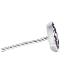 Crystal Pave Football Inspired Stud Earrings in Sterling Silver