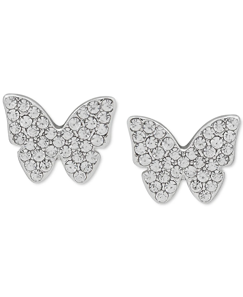 Dkny Pave Butterfly Stud Earrings