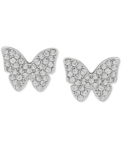 Dkny Pave Butterfly Stud Earrings
