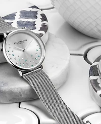 Stuhrling Women's Silver Tone Mesh Stainless Steel Bracelet Watch 38mm