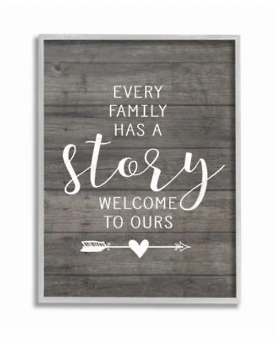 Stupell Industries Every Family Has A Story Gray Framed Texturized Art Collection