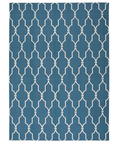 Long Street Looms Backyard BAC087 Navy 7'9" x 10'10" Outdoor Area Rug