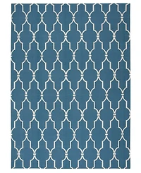 Long Street Looms Backyard BAC087 Navy 7'9" x 10'10" Outdoor Area Rug