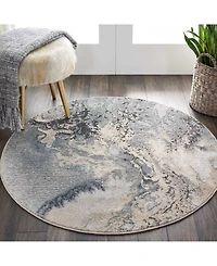 Long Street Looms Samuel SAM08 Gray 3'10" Round Area Rug