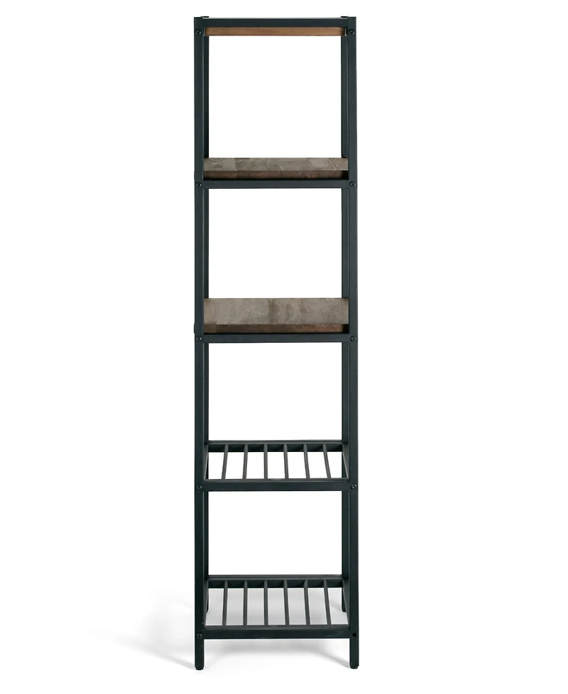 Glamour Home Ailis 57" Pine Wood Metal Frame Etagere Bookcase Shelf Media Center