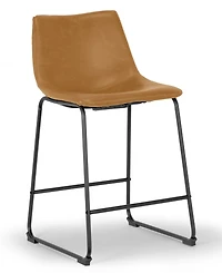 Glamour Home Set of 2 Adan Iron Frame Vintage-like Counter Stool
