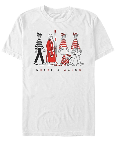 Fifth Sun Where's Waldo Men's Character Line Up Short Sleeve T-Shirt