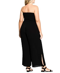 City Chic Plus Smocked Jumpsuit