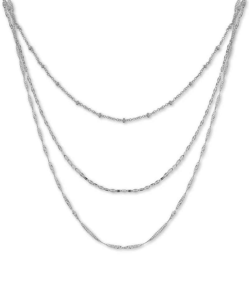 And Now This Silver Plated Multi-Chain 18" Layered Statement Necklace