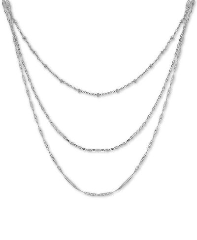 And Now This Silver Plated Multi-Chain 18" Layered Statement Necklace