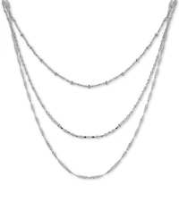 And Now This Silver Plated Multi-Chain 18" Layered Statement Necklace