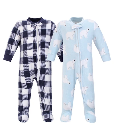 Hudson Baby Snug Fleece Jumpsuit for Daytime & Dreamtime