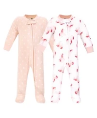Hudson Baby Baby Girls Hudson Fleece Zipper Sleep Play 2pk