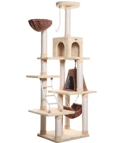 Armarkat Real Wood Cat Climber Play House, X7805 Cat furniture With Playhouse,Lounge Basket