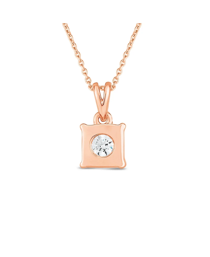TruMiracle Diamond Princess 18" Pendant Necklace (1/2 ct. t.w.) 14k White, Yellow, or Rose Gold