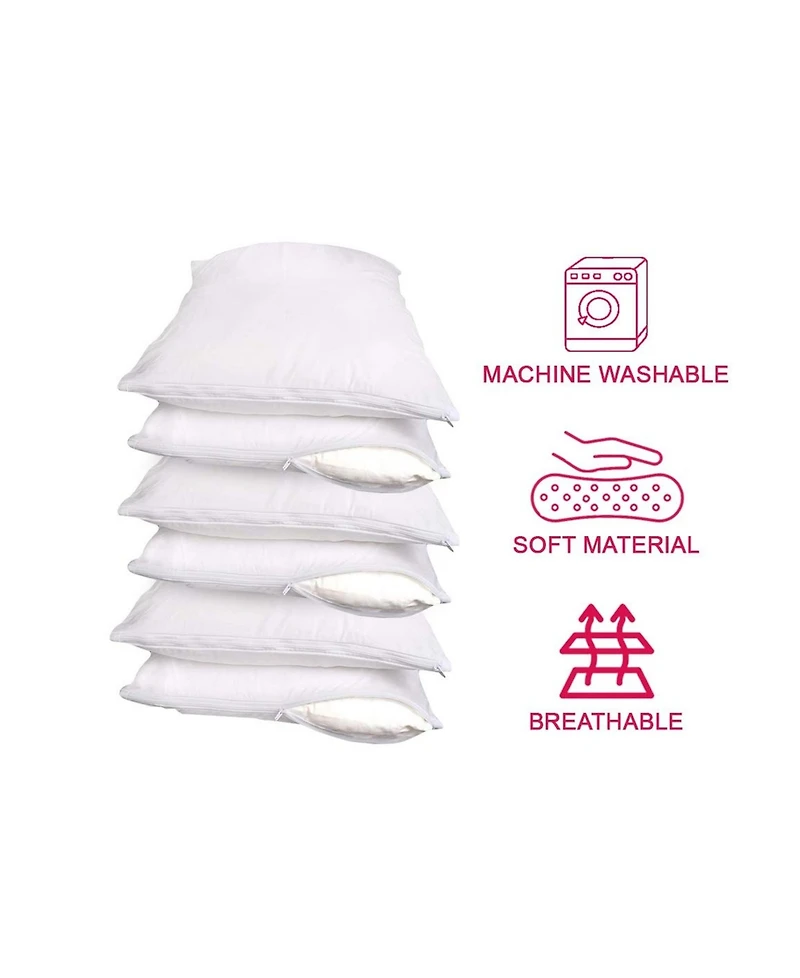 Guardmax Waterproof Zippered Pillow Protector - Standard Size - 6 Pack