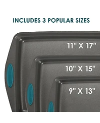 Rachael Ray Nonstick 3-Piece Bakeware Cookie Pan Set