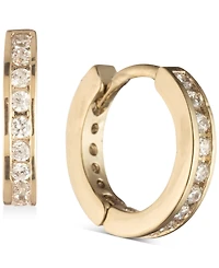 Givenchy Gold-Tone Pave Mini Huggie Hoop Earrings