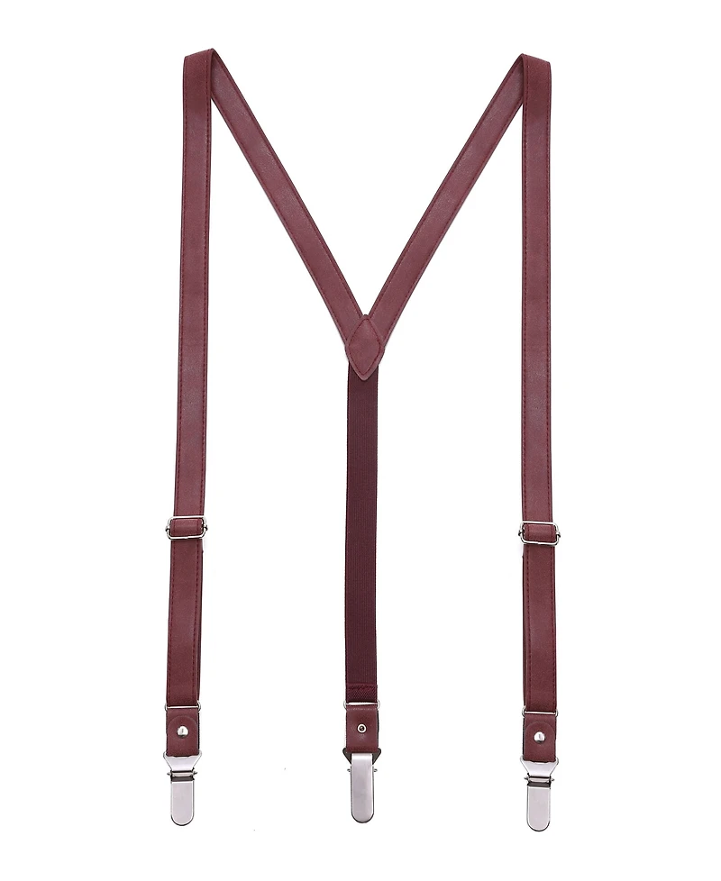 Mio Marino Men's Suede Y-Back Suspenders Bow Tie Set