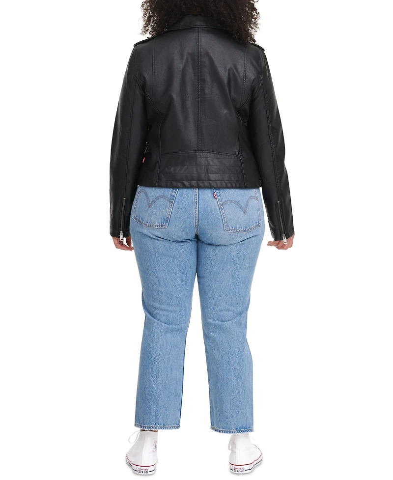 Levi's Plus Trendy Faux Leather Moto Jacket