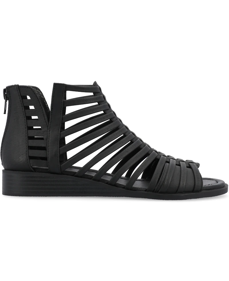 Journee Collection Women's Delilah Gladiator Sliver Wedge Sandals