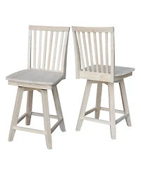 International Concepts Mission Counter Height Stool with Swivel and Auto Return