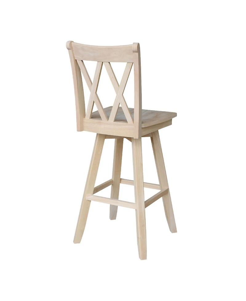 International Concepts Double X Back Bar Height Stool with Swivel and Auto Return