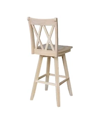 International Concepts Double X Back Bar Height Stool with Swivel and Auto Return