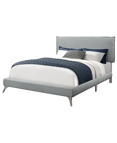 Monarch Specialties Bed - Queen Size Linen with Legs