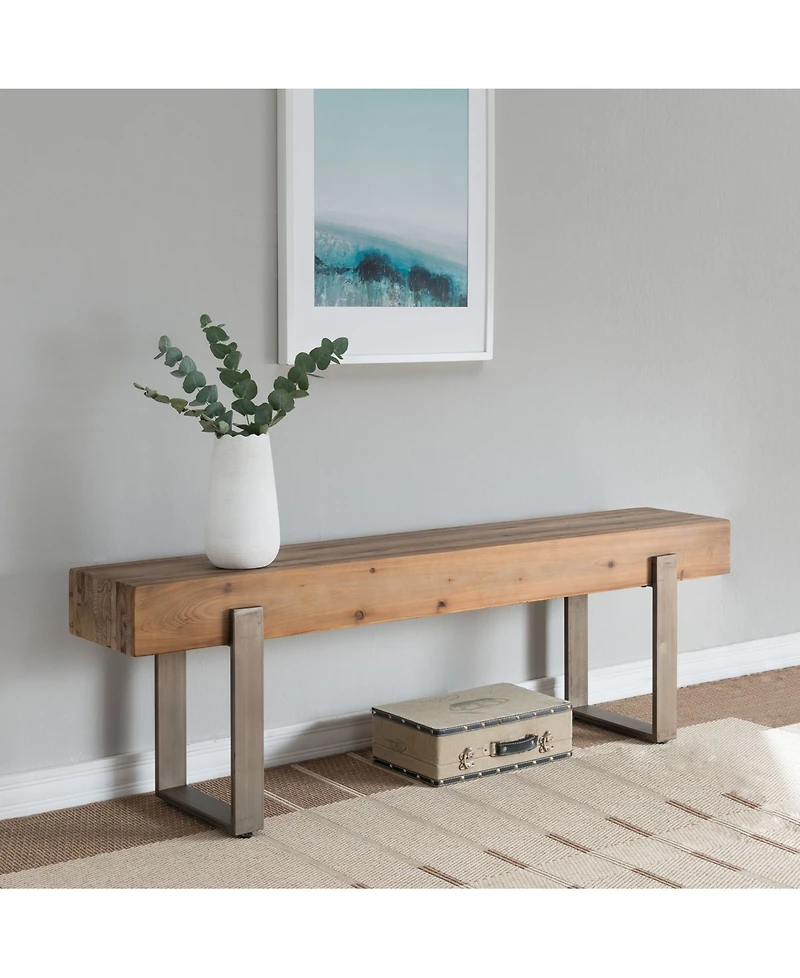 Southern Enterprises Maeve Rustic Industrial Bench